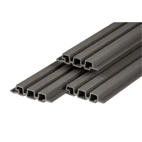 Triple Rhombus profiel houtcomposiet 33x170mm (werkend 140mm) - Donker grijs 