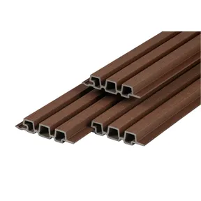 Triple Rhombus profiel houtcomposiet 33x170mm (werkend 140mm) - Ipé (donker bruin)