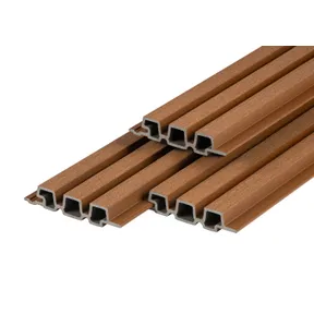Triple Rhombus profiel houtcomposiet 33x170mm (werkend 140mm) - Teak (warm bruin) 