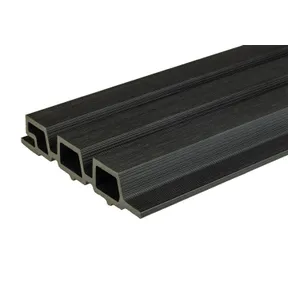 Triple rhombus profiel houtcomposiet 30x160mm (werkend 140mm) zwart