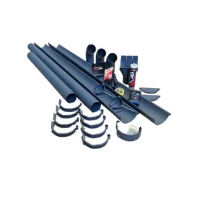 Dakgootpakket verzinkt staal 125mm met 90mm buis antraciet