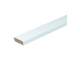 Koplat MDF Vochtwerend recht (model halve E) 12x20mm wit voorgelakt per 10 stuks