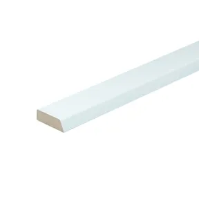 Koplat MDF Vochtwerend (model B) 12x45mm met schuine kanten wit voorgelakt per 10 stuks