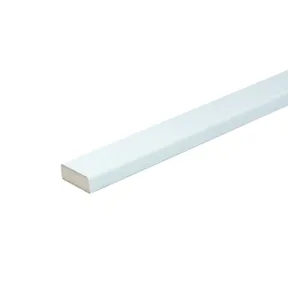 Koplat MDF Vochtwerend (model E) 12x32mm met rechte kanten wit voorgelakt per 10 stuks