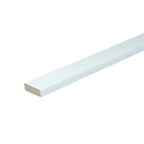 Koplat MDF Vochtwerend (model E) 12x45mm met rechte kanten wit voorgelakt per 10 stuks