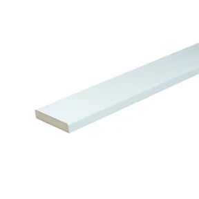Koplat MDF Vochtwerend (model E) 12x70mm met rechte kanten wit voorgelakt per 4 stuks