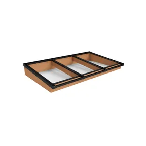 Lichtstraat Lessenaarsdak Douglas met 3 vaks veiligheidsglas - 240,2cm breed | Zwart RAL 9005