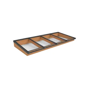Lichtstraat Lessenaarsdak Douglas met 4 vaks veiligheidsglas - 322,2cm breed | Antraciet RAL 7016
