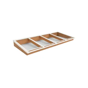 Lichtstraat Lessenaarsdak Douglas met 4 vaks veiligheidsglas - 322,2cm breed | Wit RAL 9010