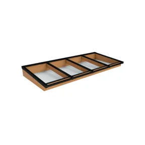 Lichtstraat Lessenaarsdak Douglas met 4 vaks veiligheidsglas - 322,2cm breed | Zwart RAL 9005