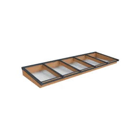 Lichtstraat Lessenaarsdak Douglas met 5 vaks veiligheidsglas - 404,2cm breed | Antraciet RAL 7016