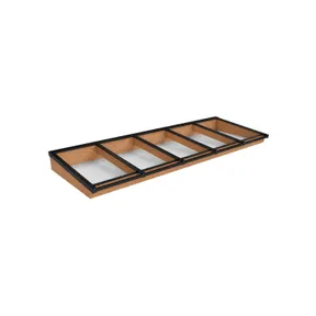 Lichtstraat Lessenaarsdak Douglas met 5 vaks veiligheidsglas - 404,2cm breed | Zwart RAL 9005