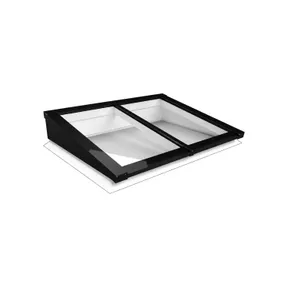 Lichtstraat Lessenaarsdak Grenen met 2 vaks HR++ isolatieglas - 174,5cm breed | Zwart RAL 9005