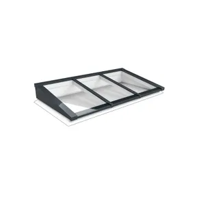 Lichtstraat Lessenaarsdak Grenen met 3 vaks HR++ isolatieglas - 257cm breed | Antraciet RAL 7016