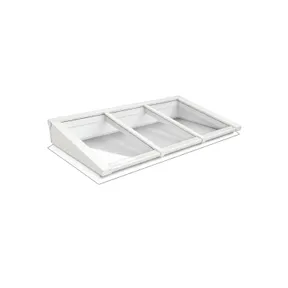 Lichtstraat Lessenaarsdak Grenen met 3 vaks HR++ isolatieglas - 257cm breed | Wit RAL 9010