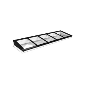 Lichtstraat Lessenaarsdak Grenen met 5 vaks HR++ isolatieglas - 423cm breed | Zwart RAL 9005