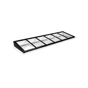 Lichtstraat Lessenaarsdak Grenen met 6 vaks HR++ isolatieglas - 506cm breed | Zwart RAL 9005
