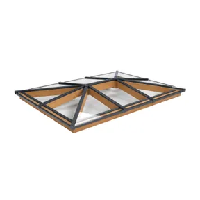 Lichtstraat Schilddak Douglas met 10 vaks veiligheidsglas - 236,8-336,8cm breed | Antraciet RAL 7016