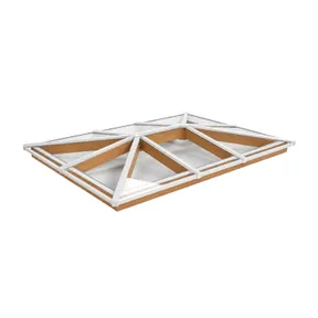 Lichtstraat Schilddak Douglas met 10 vaks veiligheidsglas - 236,8-336,8cm breed | Wit RAL 9010
