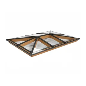 Lichtstraat Schilddak Douglas met 10 vaks veiligheidsglas - 236,8-336,8cm breed | Zwart RAL 9005