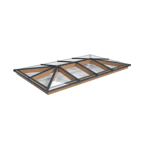 Lichtstraat Schilddak Douglas met 12 vaks veiligheidsglas - 318,6-418,6cm breed | Antraciet RAL 7016
