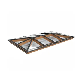 Lichtstraat Schilddak Douglas met 12 vaks veiligheidsglas - 318,6-418,6cm breed | Zwart RAL 9005