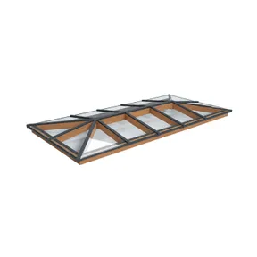 Lichtstraat Schilddak Douglas met 14 vaks veiligheidsglas - 400,4-500,4cm breed | Antraciet RAL 7016