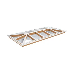 Lichtstraat Schilddak Douglas met 14 vaks veiligheidsglas - 400,4-500,4cm breed | Wit RAL 9010