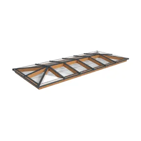 Lichtstraat Schilddak Douglas met 16 vaks veiligheidsglas - 482,2-582,2cm breed | Antraciet RAL 7016