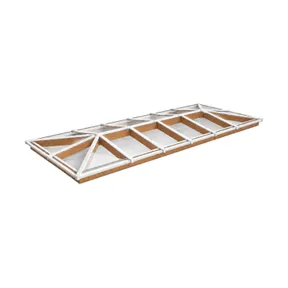 Lichtstraat Schilddak Douglas met 16 vaks veiligheidsglas - 482,2-582,2cm breed | Wit RAL 9010