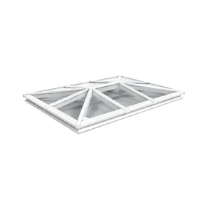 Lichtstraat Schilddak Grenen met 10 vaks  HR++ isolatieglas - 237,6-337,6cm breed | Wit RAL 9010