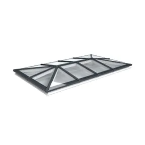 Lichtstraat Schilddak Grenen met 12 vaks  HR++ isolatieglas - 320,2-420,2cm breed | Antraciet RAL 7016