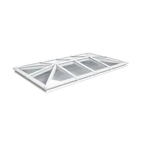 Lichtstraat Schilddak Grenen met 12 vaks  HR++ isolatieglas - 320,2-420,2cm breed | Wit RAL 9010