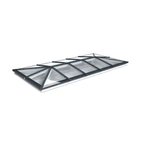 Lichtstraat Schilddak Grenen met 14 vaks  HR++ isolatieglas - 402,8-502,8cm breed | Antraciet RAL 7016