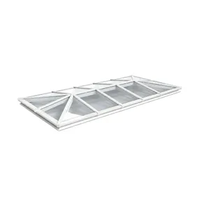 Lichtstraat Schilddak Grenen met 14 vaks  HR++ isolatieglas - 402,8-502,8cm breed | Wit RAL 9010