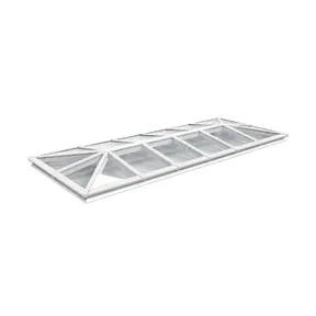 Lichtstraat Schilddak Grenen met 16 vaks  HR++ isolatieglas - 485,4-585,4cm breed | Wit RAL 9010