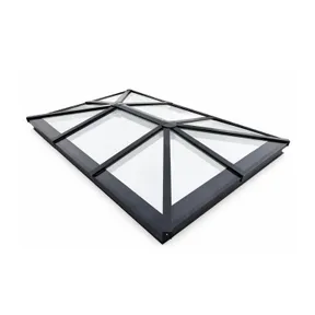 Lichtstraat Schilddak Grenen geïsoleerd (HR++ isolatieglas) - Zwart (RAL 7016)