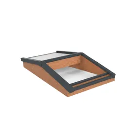 Lichtstraat Zadeldak Douglas met 2 vaks veiligheidsglas - 76,2cm breed | Antraciet RAL 7016