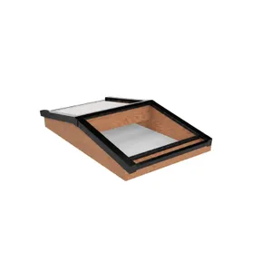Lichtstraat Zadeldak Douglas met 2 vaks veiligheidsglas - 76,2cm breed | Zwart RAL 9005