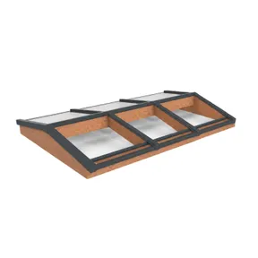 Lichtstraat Zadeldak Douglas met 6 vaks veiligheidsglas - 240,2cm breed | Antraciet RAL 7016