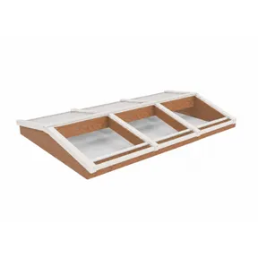 Lichtstraat Zadeldak Douglas met 6 vaks veiligheidsglas - 240,2cm breed | Wit RAL 9010