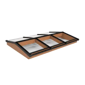 Lichtstraat Zadeldak Douglas met 6 vaks veiligheidsglas - 240,2cm breed | Zwart RAL 9005