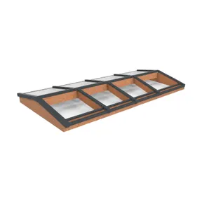 Lichtstraat Zadeldak Douglas met 8 vaks veiligheidsglas - 322,2cm breed | Antraciet RAL 7016