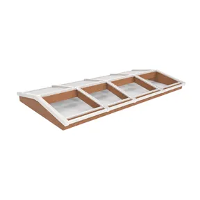 Lichtstraat Zadeldak Douglas met 8 vaks veiligheidsglas -322,2cm breed | Wit RAL 9010