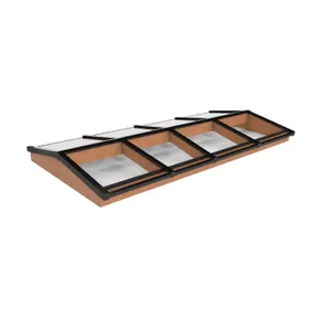 Lichtstraat Zadeldak Douglas met 8 vaks veiligheidsglas - 322,2cm breed | Zwart RAL 9005