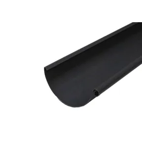 Mastgoot met kraal verzinkt staal 125mm  zwart RAL 9005