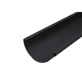 Mastgoot verzinkt staal 150mm met kraal | Zwart RAL 9005