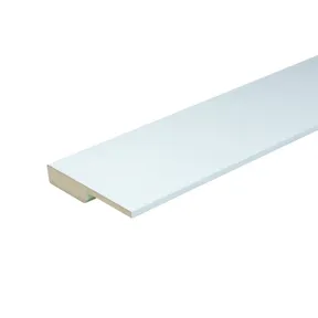 Overzetplint MDF 18x120mm (12x60mm uitsparing) geschaafd vochtwerend wit voorgelakt per 4 stuks