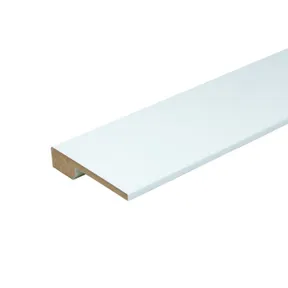 Overzetplint MDF 18x90mm (12x60mm uitsparing) geschaafd vochtwerend wit voorgelakt per 4 stuks