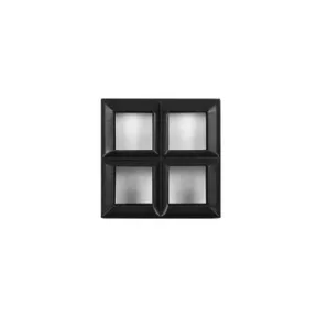 Metalen raam vast vierkant enkelglas 25x25x5cm zwart